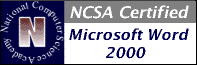 Microsoft Word 2000 - 04-May-05 Certificate # 1225386