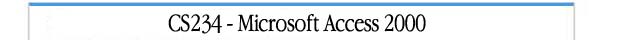 CS-234 Microsoft Access 2000