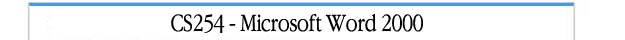 CS-254 Microsoft Word 2000
