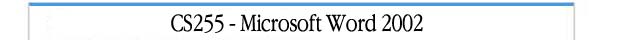 CS-255 Microsoft Word 2002
